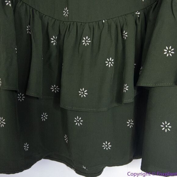 NEW Madewell Pull-On Ruffle Tiered Mini Skirt in Dot Daisies, M - Picture 11 of 15
